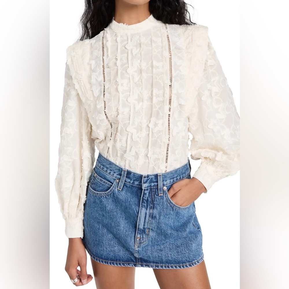 Farm Rio 3d Star Embroidered Blouse